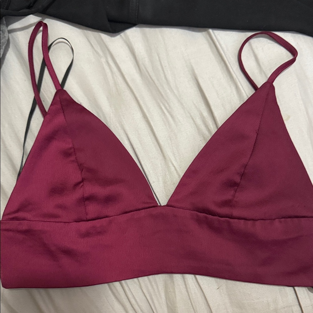 Forever 21 Burgundy Crop Top